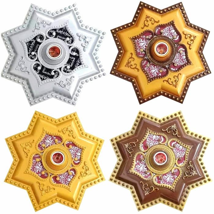 Ornamen Plafon / Ceiling Ornamen PVC Fitting Lampu 30 cm x 30 cm