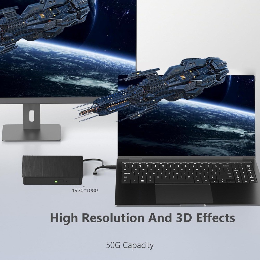 External Blu ray Drive with Extension Cable BD/CD/DVD-RW Player Burner Portable Bluray Reader and