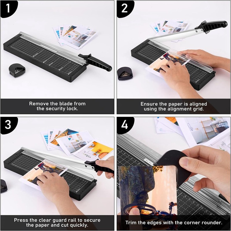 

Paper Cutter, Guillotine Paper Cutter With 8 To 12 Sheet Capacity, Heavy Duty Paper Cutter For