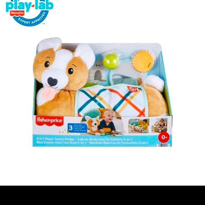 Fisher Price 3-in-1 Puppy Tummy Wedge - Mainan Boneka Bayi