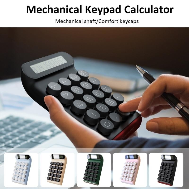 

Q84A Mechanical Keypad Calculator Clear LCD Display Student Calculator Stationery