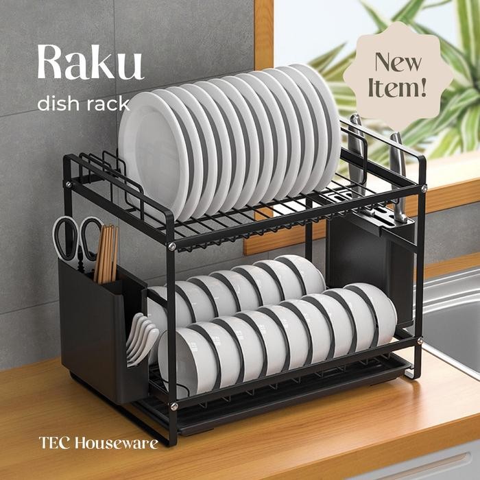 

TECRAKU Rak Piring Nordic Style Bertingkat Rak Dapur Rak Wastafel Peralatan Dapur Kokoh Anti Karat