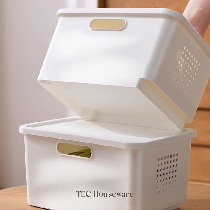 

TECYAKU Kotak Penyimpanan Serbaguna Dengan Tutup Organizer Box Plastic Storage Box Esteti