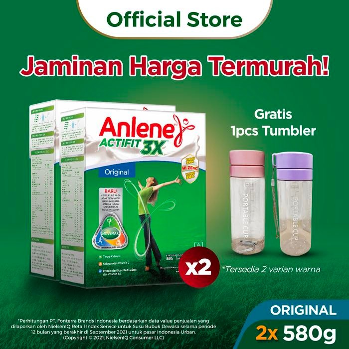 

Anlene Actifit 3X Susu Bubuk Dewasa Original 2x580g Free Gift