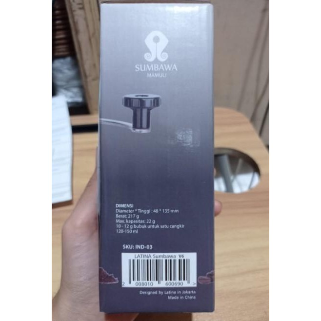 Cof3 Hand Grinder Latina Sumbawa V6 Grinder Manual Latina Sumba Mini