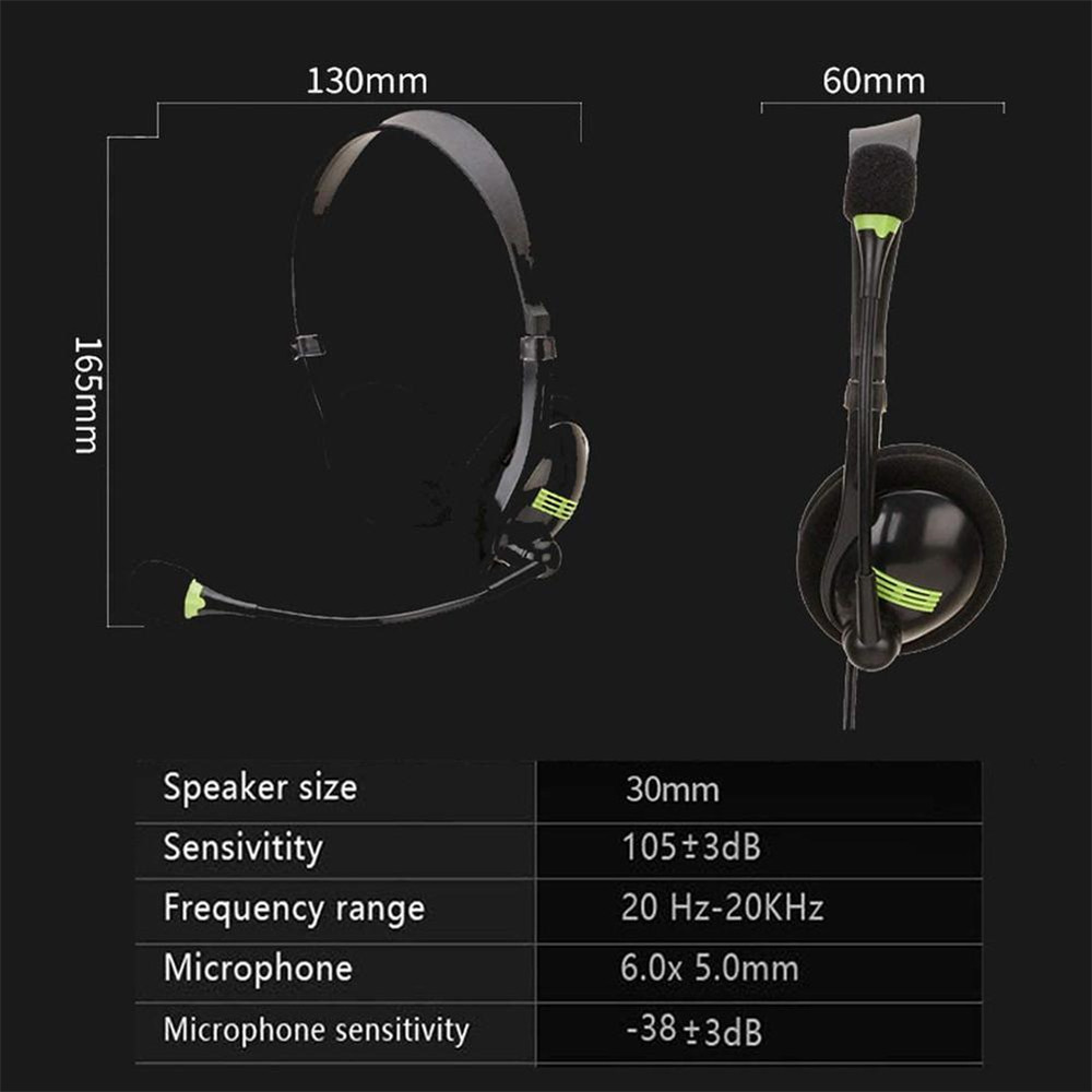 USB Interface Headset Gaming Laptop PC Earplugs Noise Reduction Stereo Wired Headset With Microphone