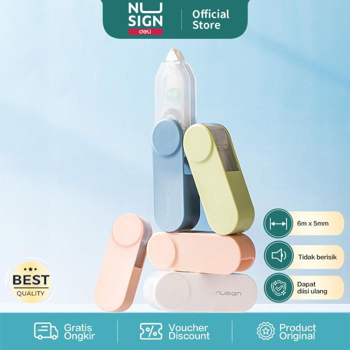 

Ready- Nusign Correction Tape / Pita Koreksi 5Mm 6Meter Ns163