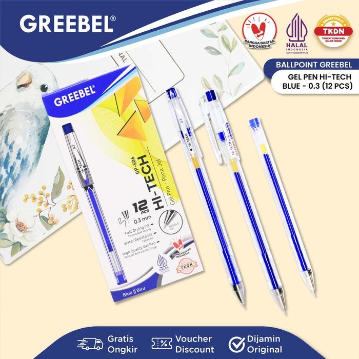 

Ready- Greebel Gel Pen Pulpen Gel Pena Ballpen (Gp-506 Hi-Tech 0.3 12 Pcs) / Alat Tulis Kantor