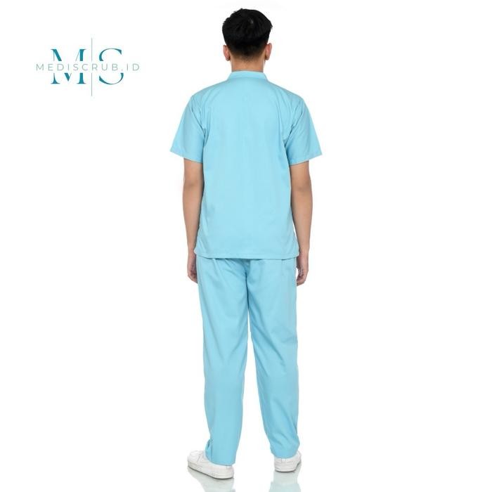 Mediscrub Baju Jaga Medis Scrub Koko Pria Lengan Pendek Seragam Dokter Tbk