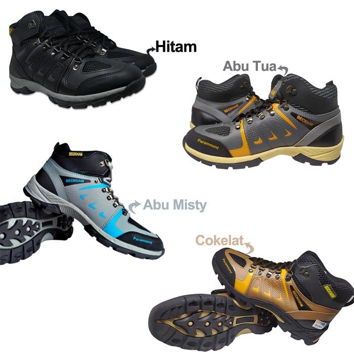 Sepatu Gunung Outdoor, Touring Pria Beckham Paramount Hitam