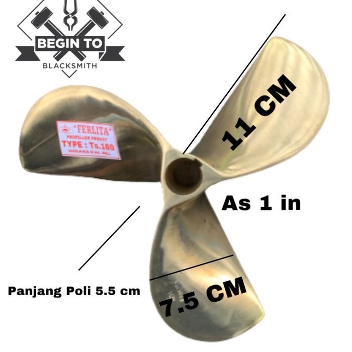 Kipas Perahu Balap TS180 FERLITA Bahan Kuningan Asli Kalimantan