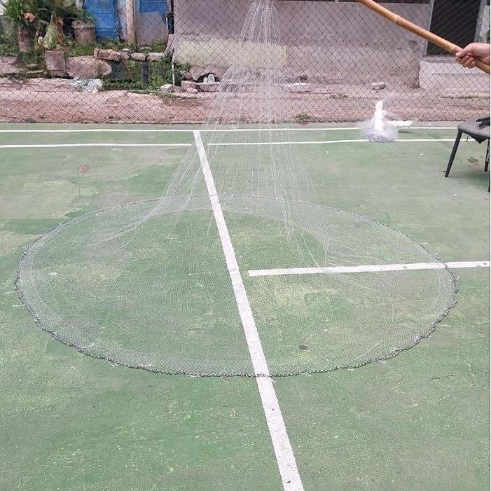 Jala lempar 7 feet senar 2 meter udang dan ikan 3/4 inci siap pakai