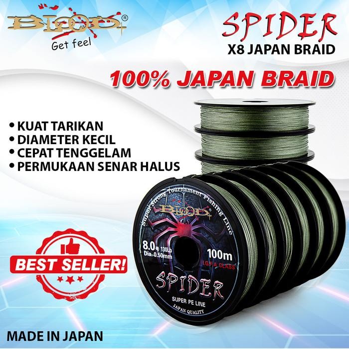 PE BLOOD SPIDER 1 DIA 0.18MM - 28Lb - (100 M )
