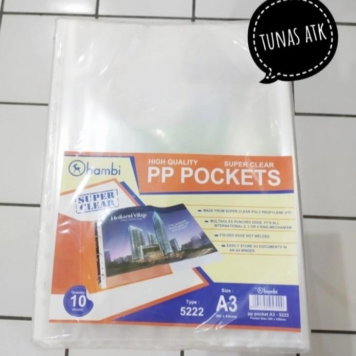 

PP pocket Bambi Bening A3 pack