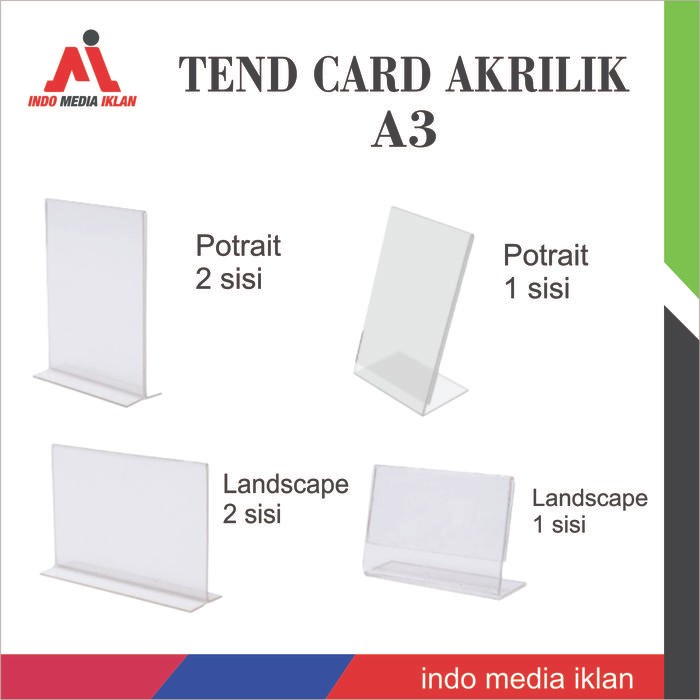 

Akrilik A3 , Tent Card Akrilik a3