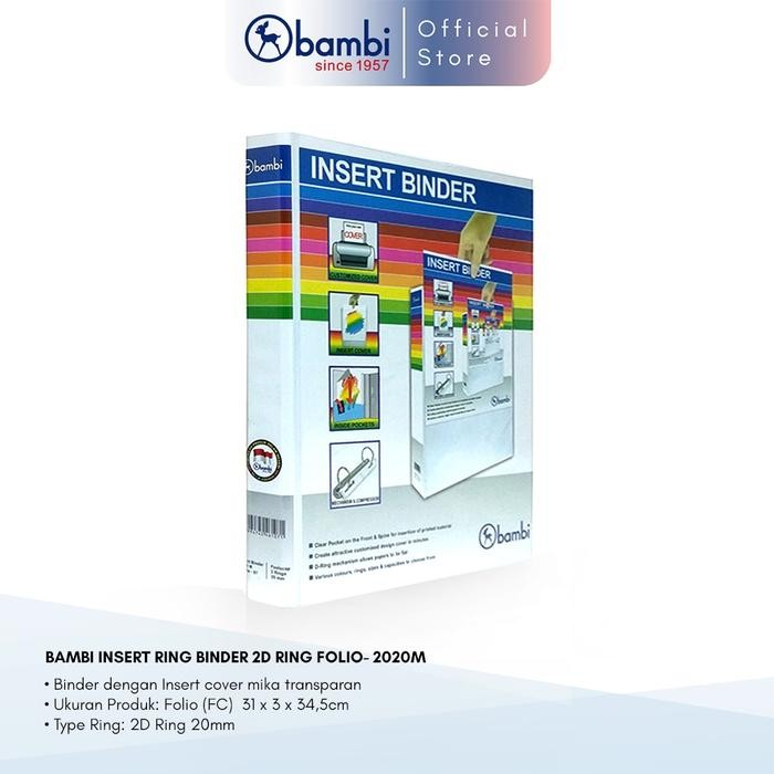 

Bambi Insert Ring Binder Folio 2 Ring Type D All Color Small Size 20 mm Original