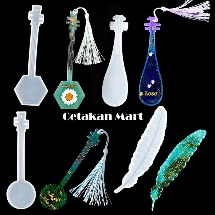 

CM Cetakan Resin Epoxy Craft DIY Pembatas Buku Music Set isi 4 Silikon
