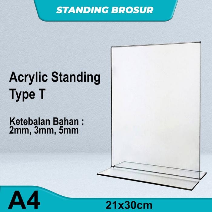 

acrylic standing brosur A4 2mm 2 sisi murah
