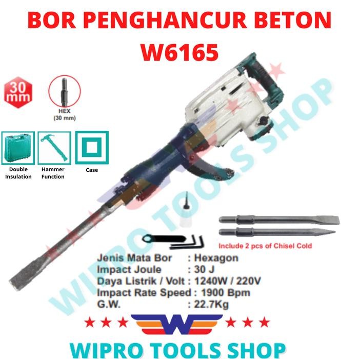 WIPRO BOR PENGHANCUR BETON / JACK HAMMER / BOBOK BETON W 6165 TERMURAH