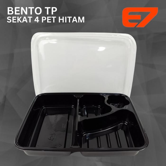 Mika Bento Sekat 4 Hitam - Bento Box, Bento Tray