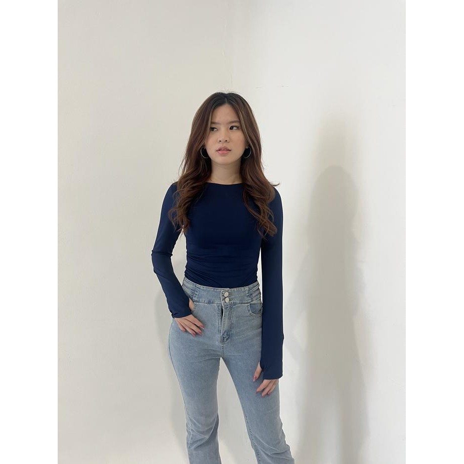Lassmee Khloe Bodysuit Wanita / Atasan Bodysuit Wanita Lengan Panjang / Bodysuit Hijab Friendly