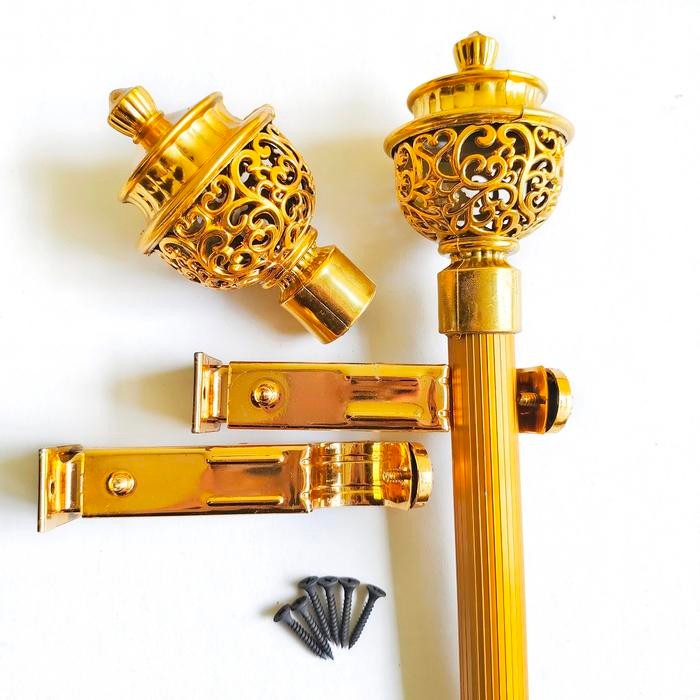 50 Cm - 2 Meter Batang Gorden Batik Besi Polos Garis Premium Pasti Ori