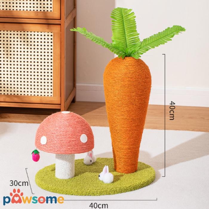 PAWSOME Garukan kucing wortel, tempat cakaran kucing, cat scratcher wortel - 4 varian
