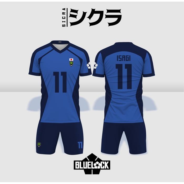 Jersey Anime Blue Lock Cosplay Bola Manga, Blue Lock Eleven Team