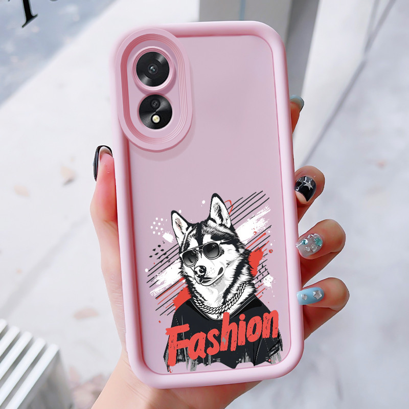 Casing Hp untuk OPPO A18 A38 Case Casing HP Softcase ponsel silikon tahan Kasing Anjing yang kuat da