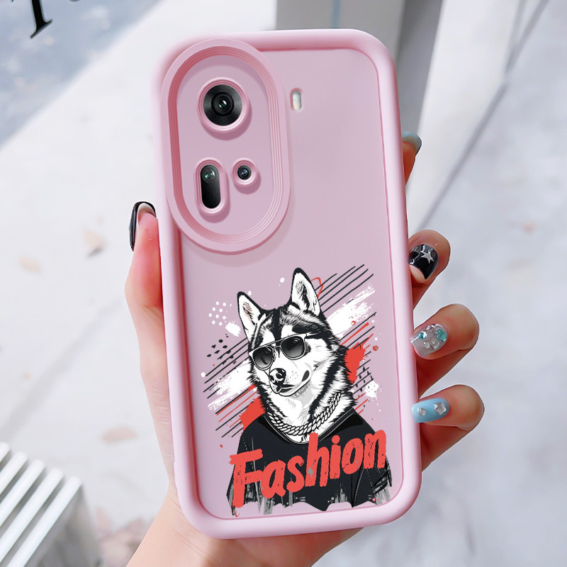 Casing Hp untuk OPPO Reno 11 5G Case Casing HP Softcase ponsel silikon tahan Kasing Anjing yang kuat