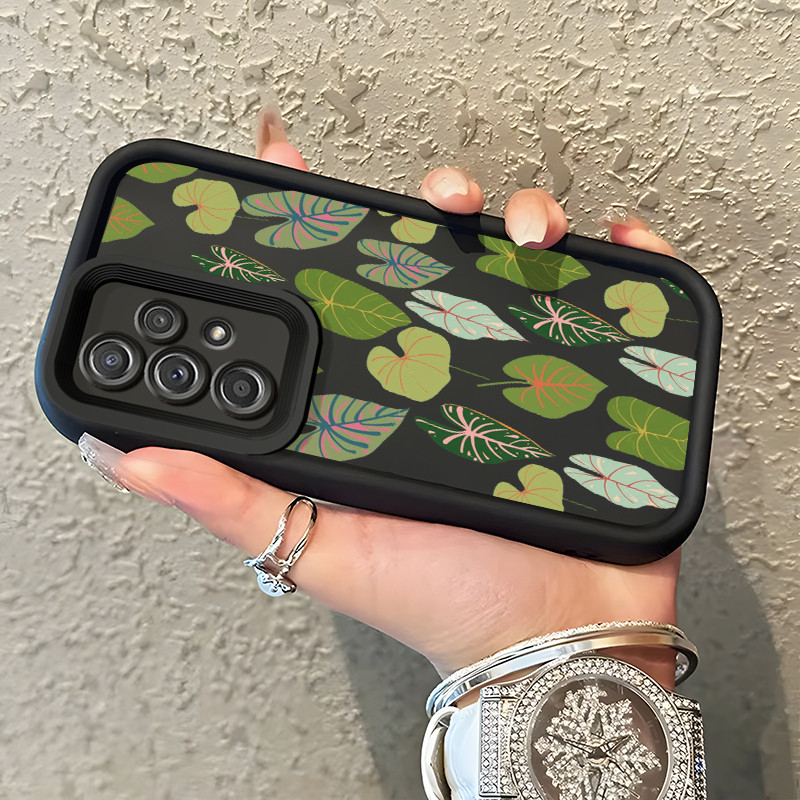 Casing Hp Untuk Samsung Galaxy A52 4G A52 5G A52s 5G A71 A72 A73 5G Case Daun hijau premium Kasing t