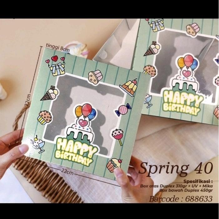 5pcs Box Kue Birthday 22x22 Box Kue ultah 22x22 Box Kue 22x22 x8cm Box Baby Girl Box Baby Boy Box