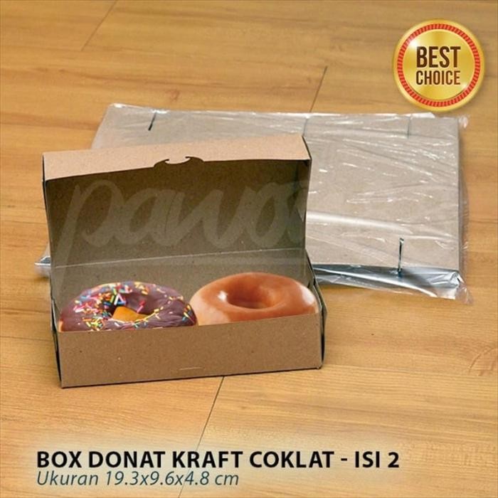 Box Donat - Kotak Donat - Dus Donat Donut - COKLAT- Isi 2 Kode 1245