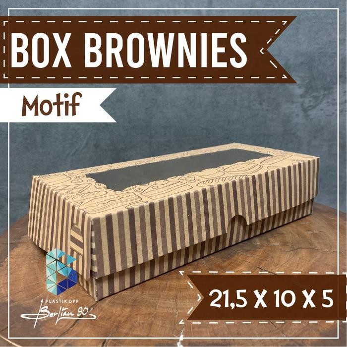 Dus Brownies Kraft Motif Box Brownies Kraft Kemasan Brownies jendela Kode 388