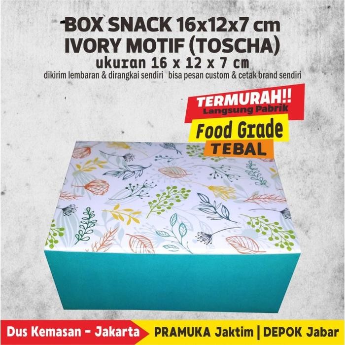 Box Snack / Box Kue Tosca 16 x 12 x 7 cm Ivory Foodgrade ( isi 100 pcs ) Kode 246