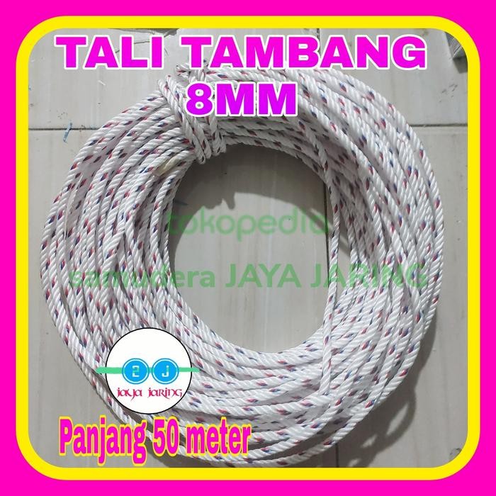 TALI TAMBANG 8MM 50 METER/TAMBANG PLASTIK/TALI TRUK PICK UP L300