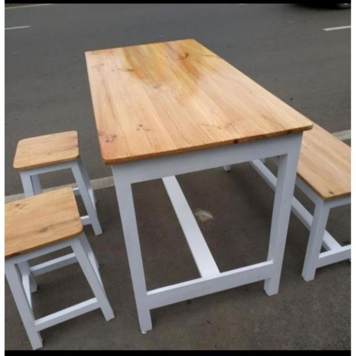 (70) Meja Kursi Makan, Kacfe Kayu Jati Belanda Belanda