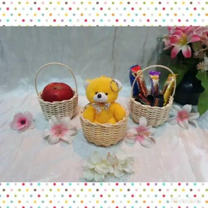 (Expert) [K52S] Keranjang rotan kecil imut 9x6 cm telur parcel snack buah