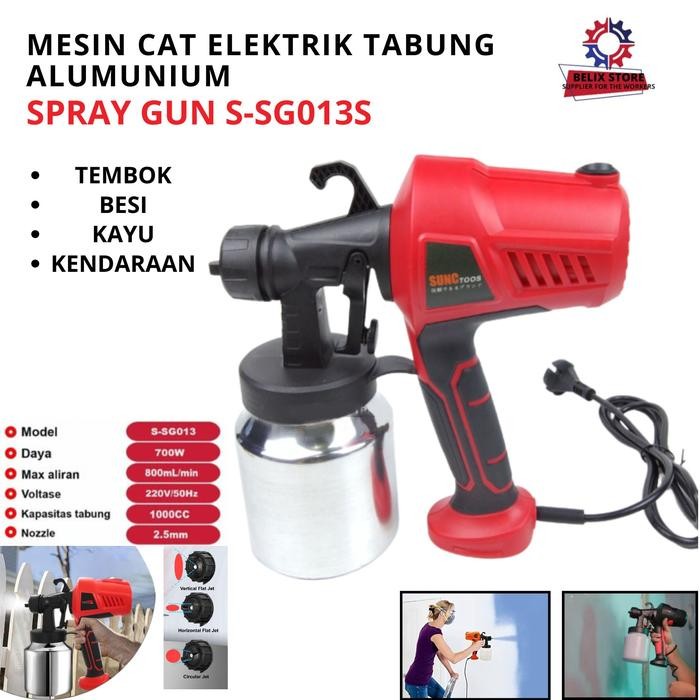 Electric Spray Gun 400Watt Paint Mesin Cat Semprot Elektrik Semprot Elektrik Nozle Kuningan Spraygun