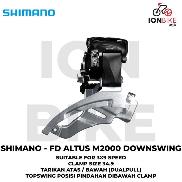 FD Shimano Altus M2000 Down Swing Dual Pull Tarikan Atas Bawah Max 44T