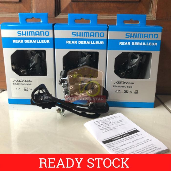 RD Rear Derailleur Shimano 9 Speed Altus M2000 Long Cage Sepeda