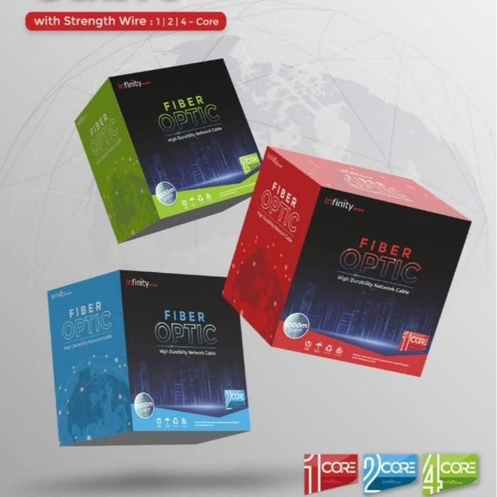 Kabel FO Fiber Optik 4 Core 3 Sling Dropcore 4 Core 3 Sling Outdoor 1000 Meter