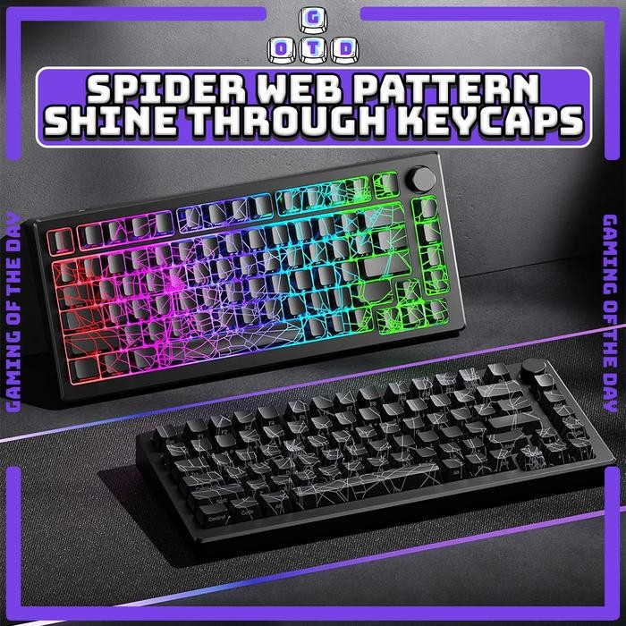 New Product Xvx Spider Web Keycaps Pattern Shine Through Oem Profile Imd-Tech Mechanical Keyboard By