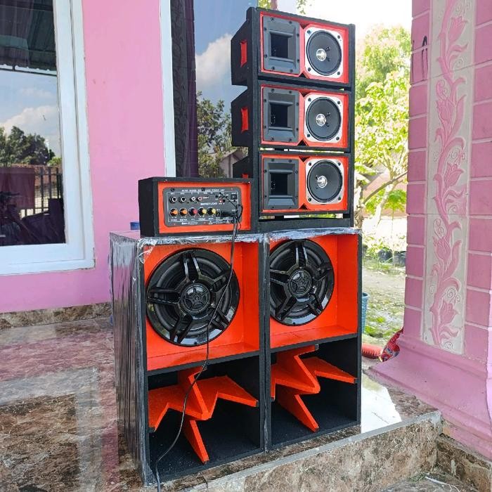 Paket 8 Inch + 3 Aray 4 Inch Cbs Nogosari Sett Siap Bunyi Bluetooth Speaker Bass Sound Miniatur