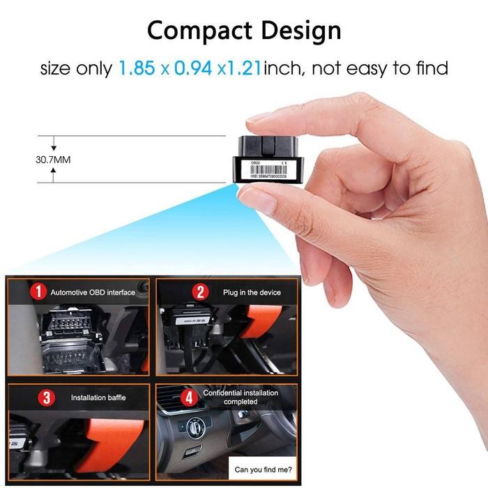 GPS Pelacak + Sadap Suara Mobil Model OBD Tanpa Kabel Bisa Sadap Suara Sopir Bonus Kartu GSM Aktif