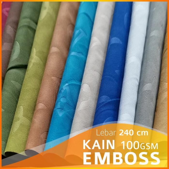 KAIN SPREI EMBOSS MOTIF BUNGA ABSTRAK 100 GSM LEBAR 240CM PART 1