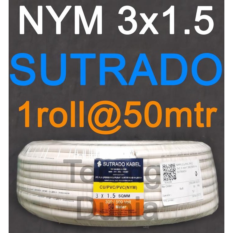 Kabel Tunggal 3x1.5 Sutrado NYM 3x1.5 Kabel Sutrado NYM 3x1.5 Tunggal