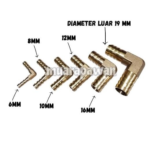 Promo Sambungan Konektor Elbow Selang Air Angin Bensin Lpg Steam Joint Join Berkualitas