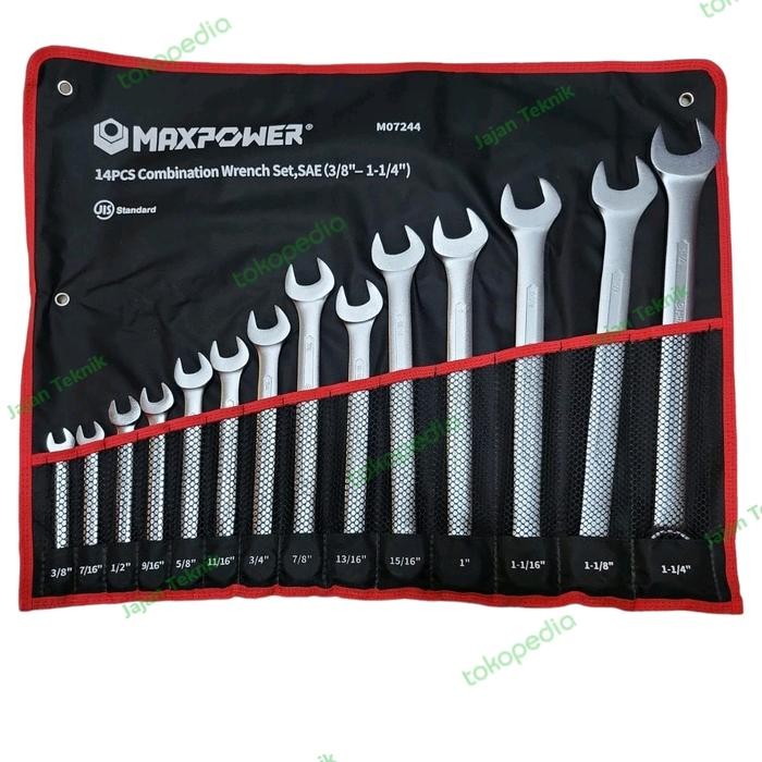 Kunci ring pas set inchi 14pcs / Ring pas inchi