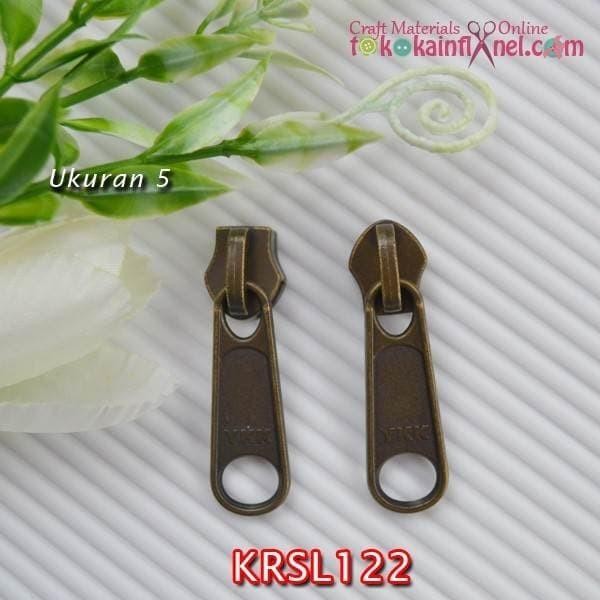 [Expert] KRSL122 Kepala Resleting Besi YKK Untuk Rel Plastik / Nylon Kuning Bak